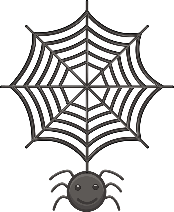 蜘蛛和蜘蛛网卡通矢量图