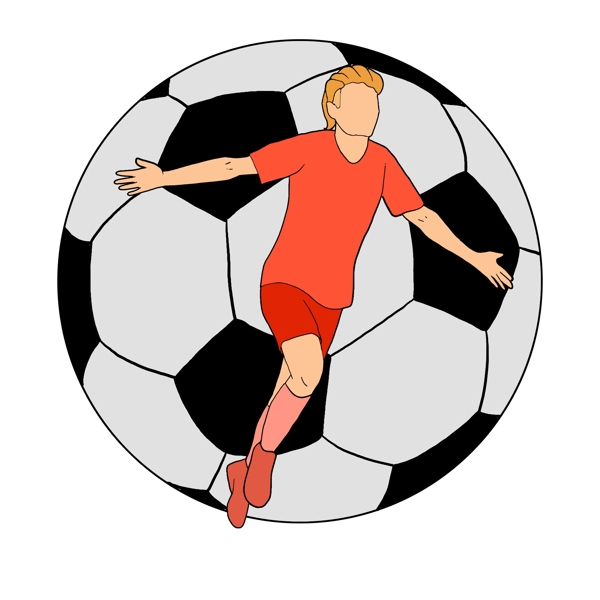 创意足球运动员插画