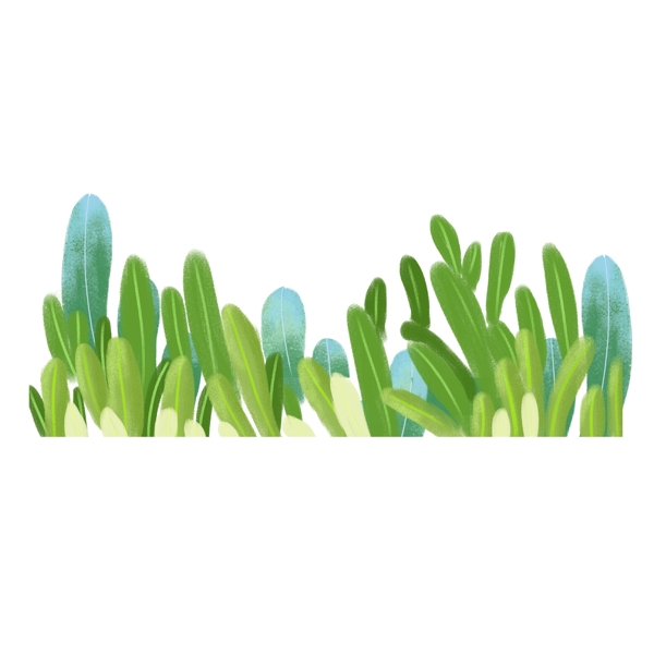 手绘水彩植物卡通透明素材
