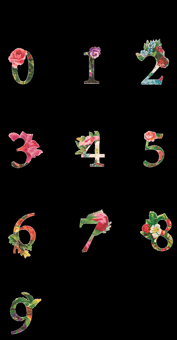 一组花朵创意数字设计素材