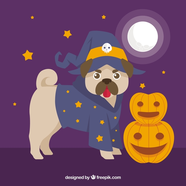 萬(wàn)圣節(jié)卡通哈巴狗服裝