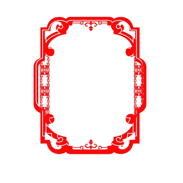 中国红边框古典边框元素