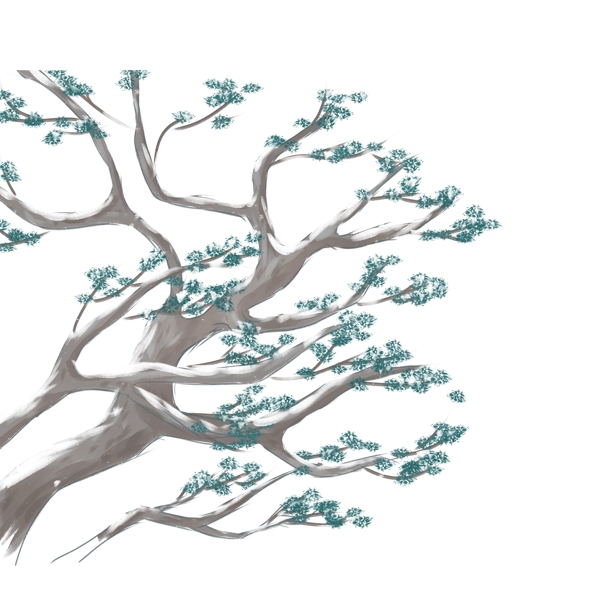 手绘松树插画可商用元素