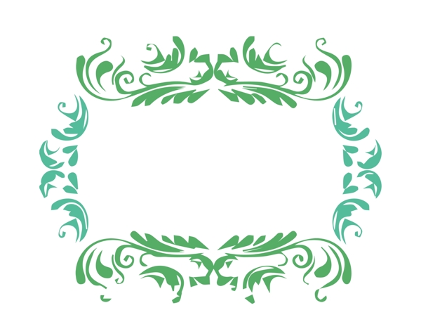 绿色花纹边框插图
