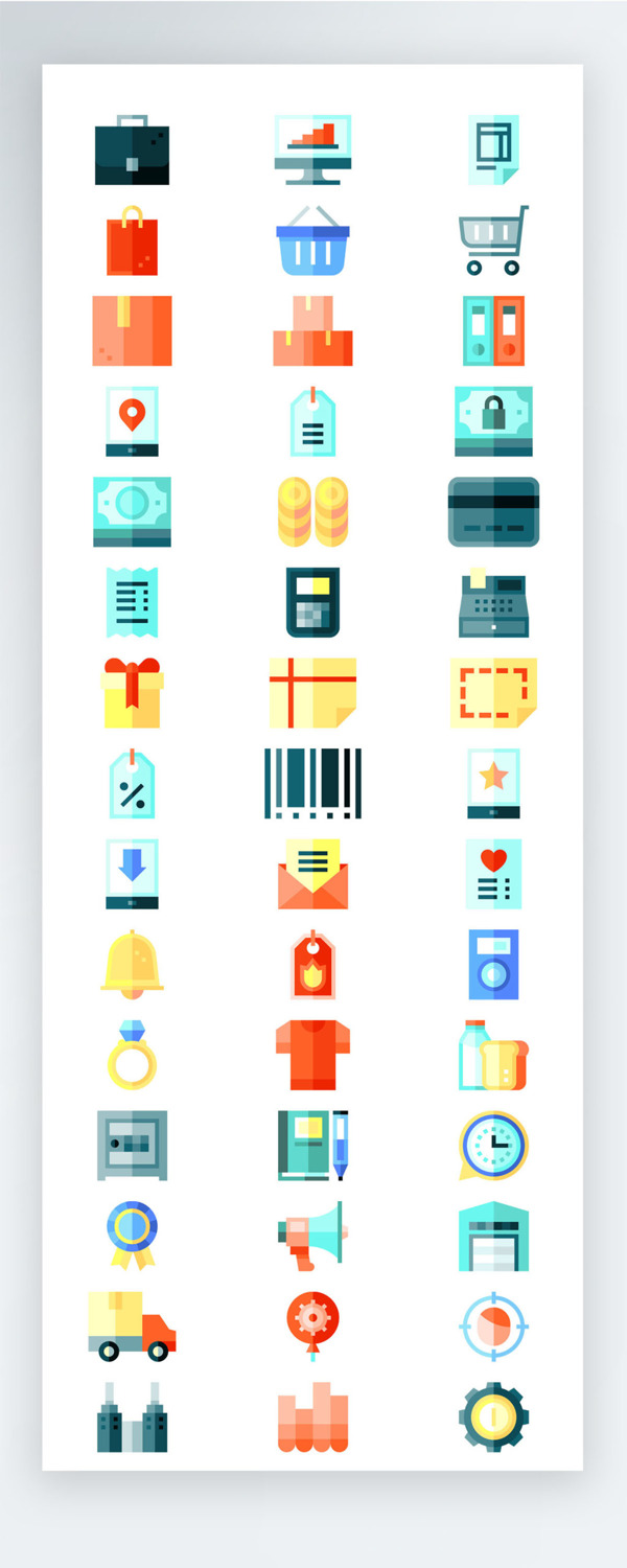 购物超市图标手机UI彩色拟物图标矢量AI素材icon