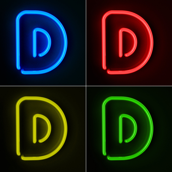 霓虹燈字母D