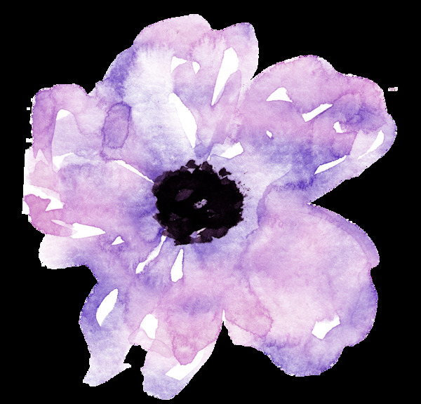 石黑花蕊卡通透明素材