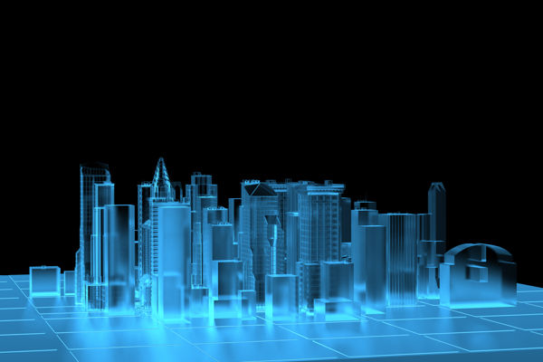 都市建筑模型设计光电之城全息投影