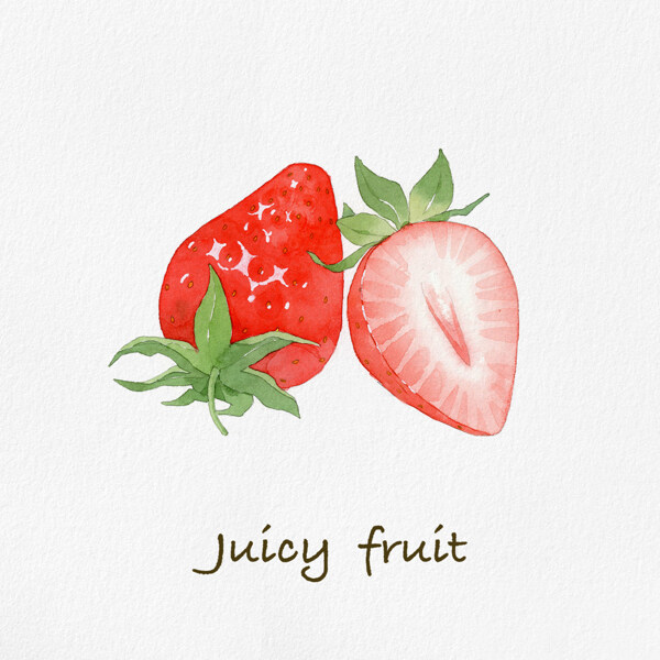 水果草莓绘画