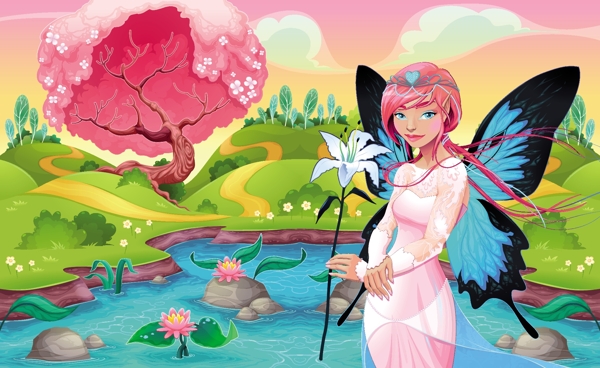 夢(mèng)幻中蝴蝶翅膀的仙女