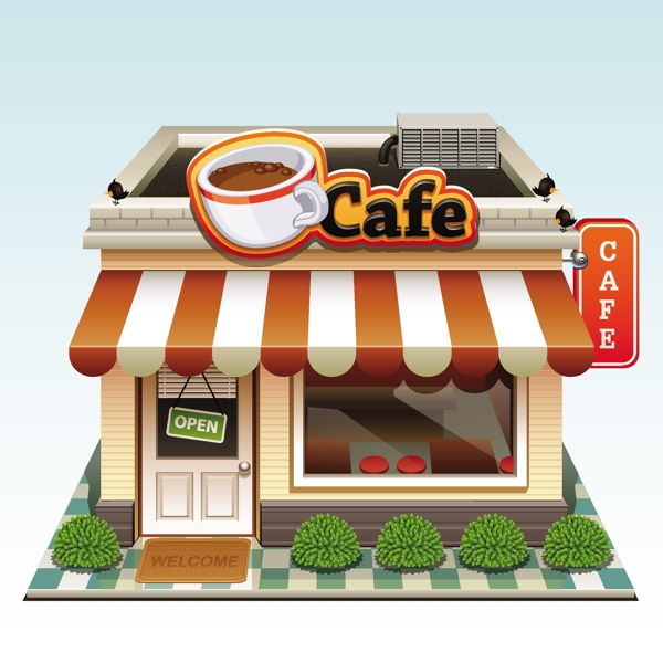 精美咖啡店設(shè)計(jì)矢量素材