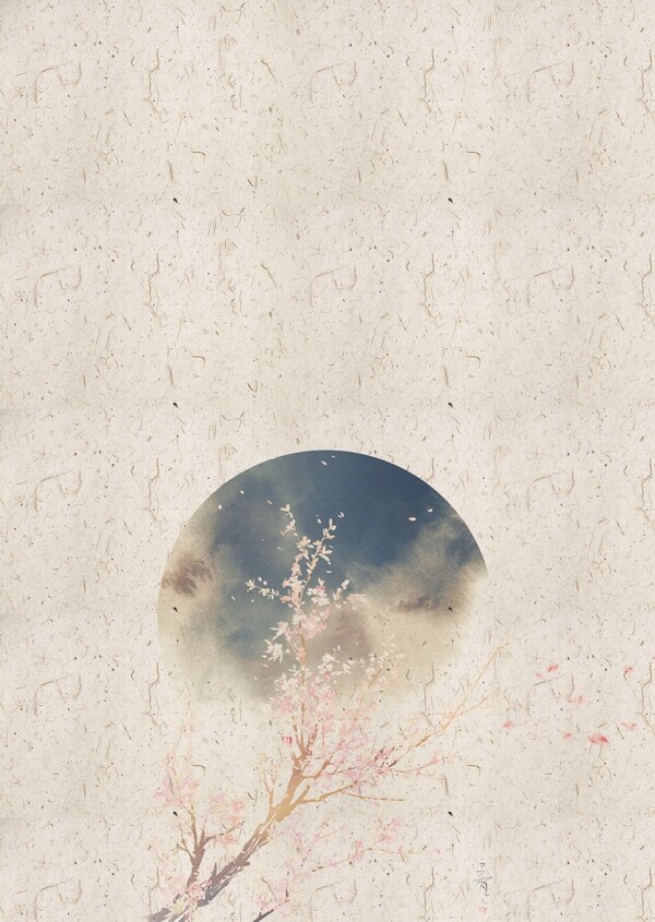 古風(fēng)純色桃花背景