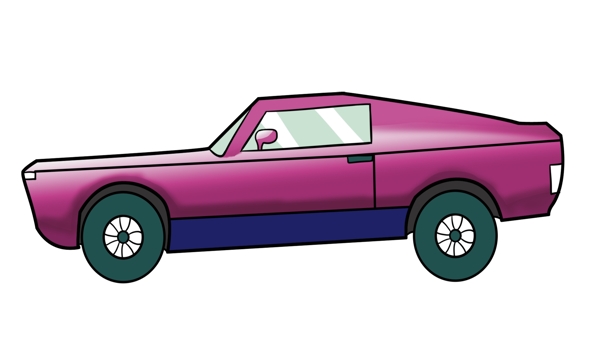 紫色汽车装饰插画