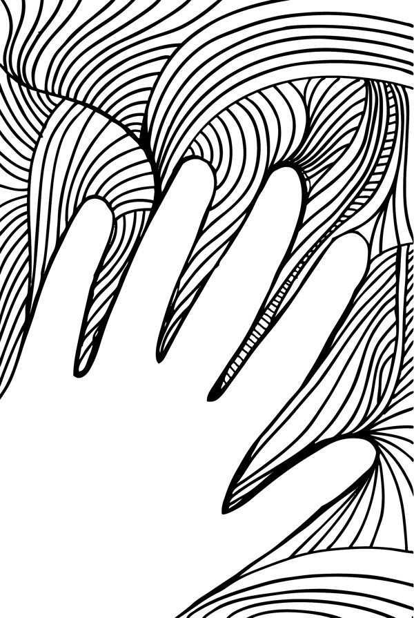 素描的手在背景矢量插畫(huà)