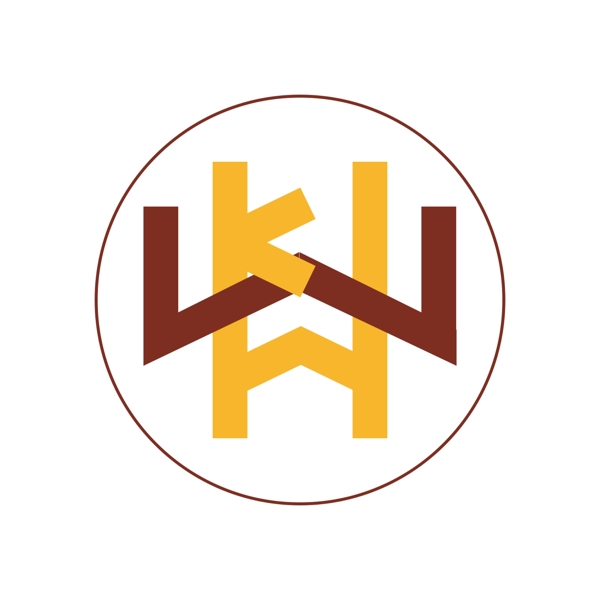 大气简洁棕企业logo标识kwh名字缩写