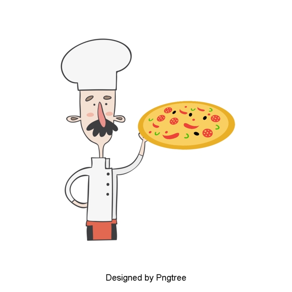 漂亮卡通可爱手绘创意糕点小吃比萨饼