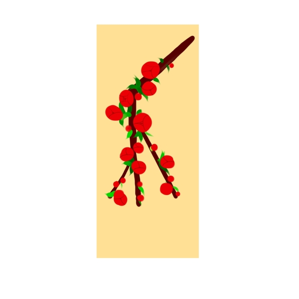 海棠树红色花苞朵