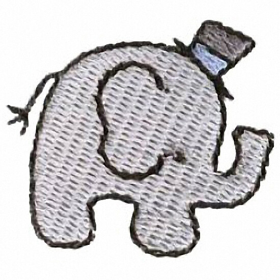 繡花動物大象家紡免費素材