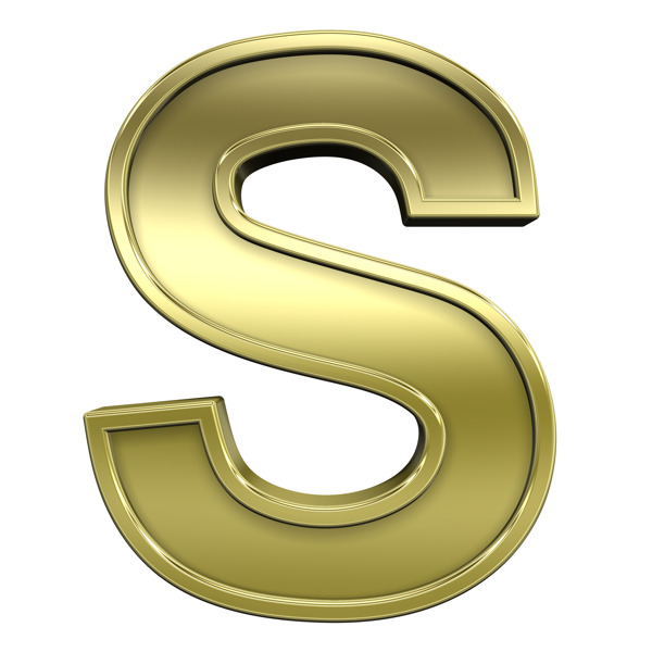 從閃亮的金框字母集的一封信