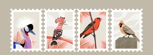 鸟类邮票