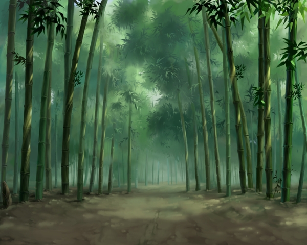 竹林动画场景图片