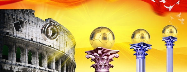 罗马柱足球图片