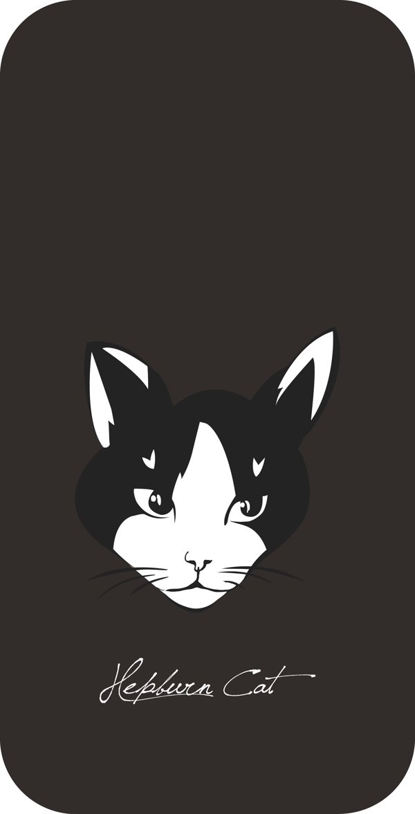时尚猫咪原创插画手机壳图案