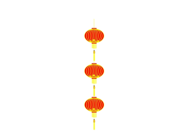 手绘中国风组图红灯笼图