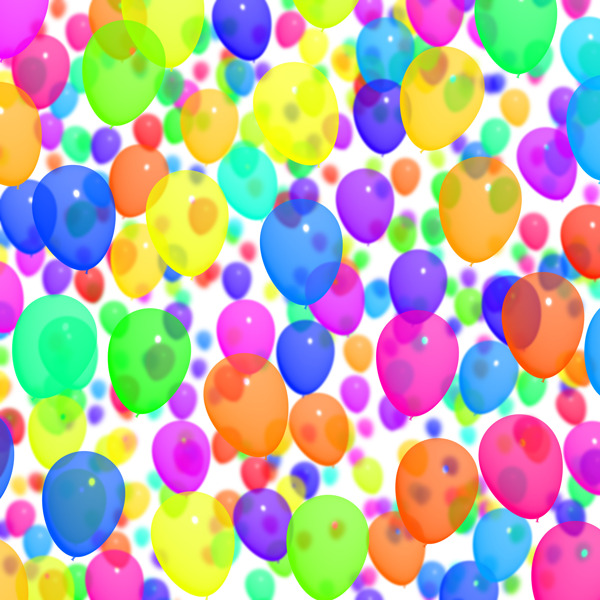 节日的彩色气球在生日庆典的天空