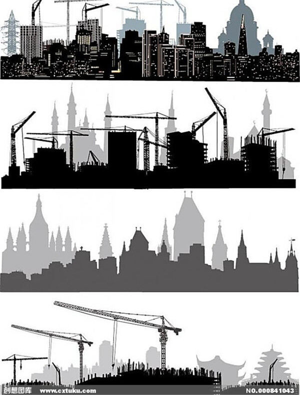 都市城市建筑剪影图片