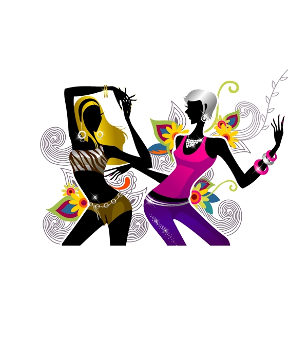 两个女孩跳舞