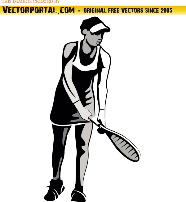拿网球拍的女人图片