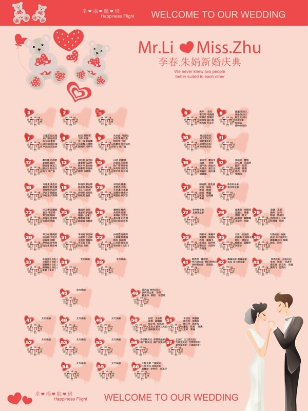 結(jié)婚座位表圖片