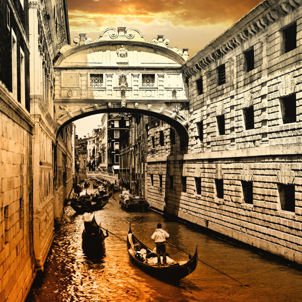 威尼斯小河风景图片
