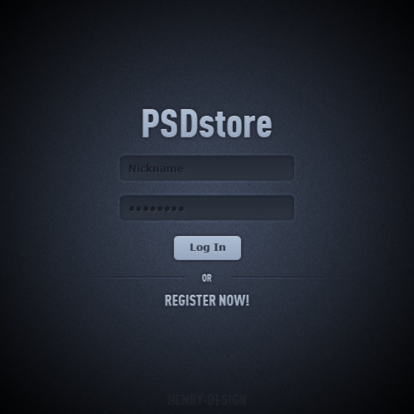 简单的深色的登录表单PSD
