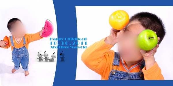 簡(jiǎn)潔兒童攝影相冊(cè)模板圖片
