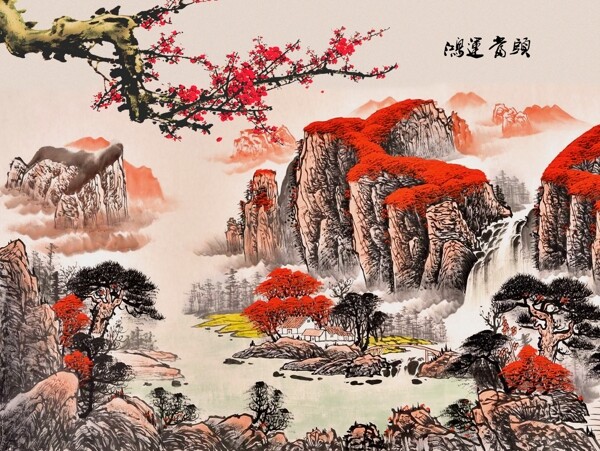 新中式背景墻