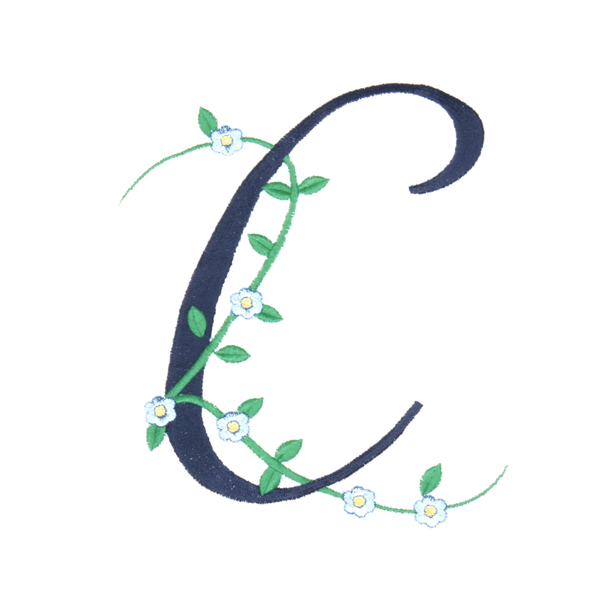 绣花字母植物藤蔓免费素材