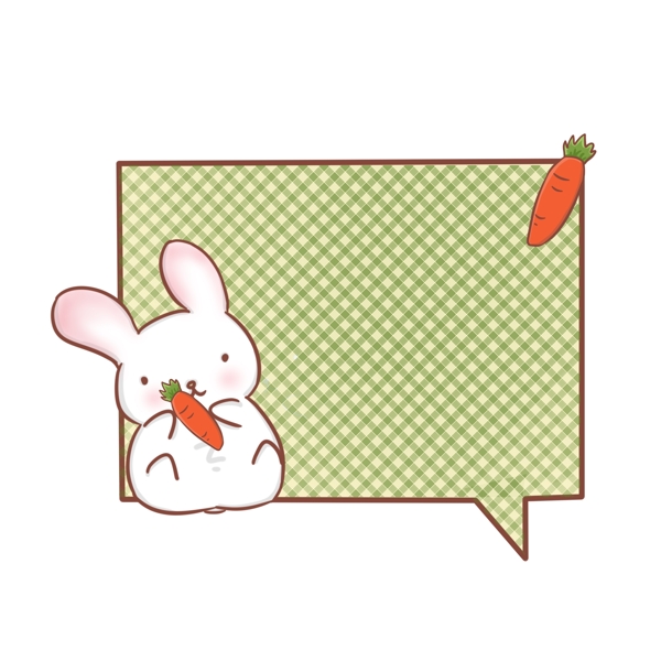 手绘兔子边框插画