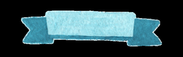 水彩蓝色缎带透明素材