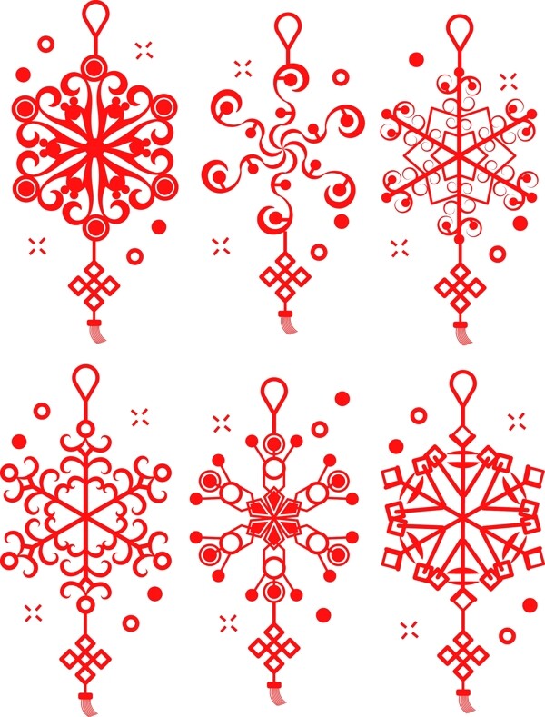 春節(jié)吊墜雪花元素