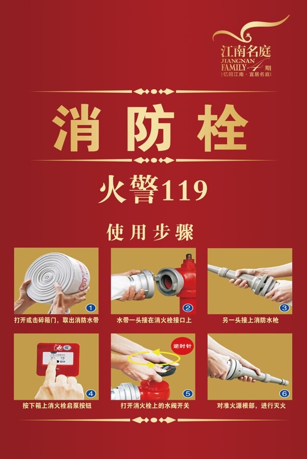 房地產(chǎn)消防栓消防栓使用紅色背景