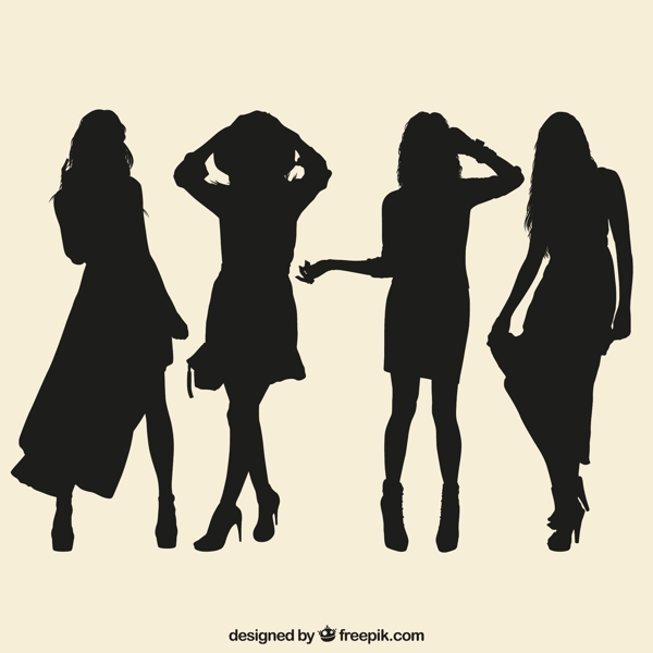 女子剪影圖片