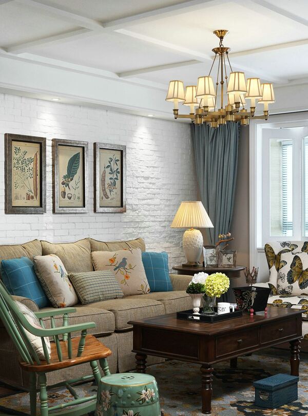 美式时尚客厅小清新沙发设计图