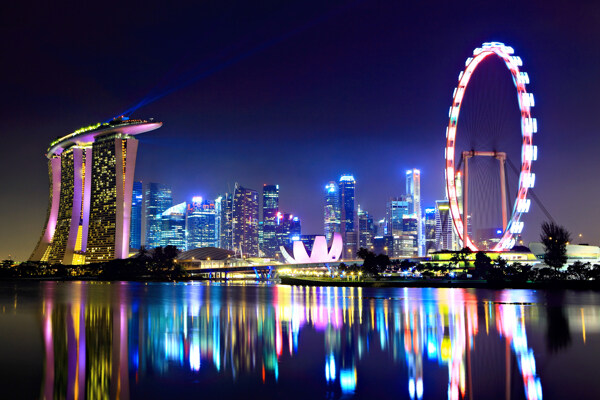 美麗城市夜景圖片
