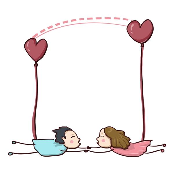 卡通爱情情侣插画