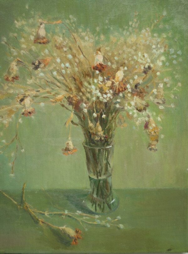 植物花瓶油画图片