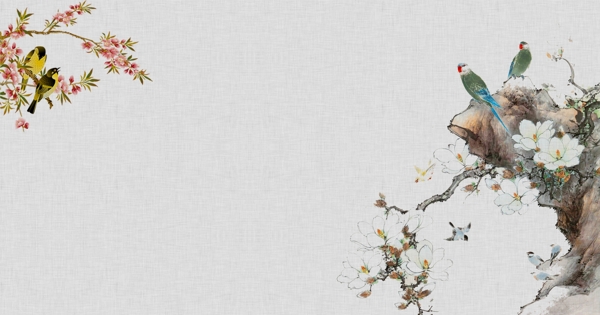 中國(guó)風(fēng)工筆花鳥(niǎo)背景