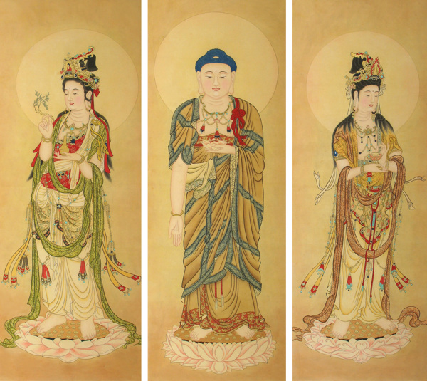 西方三圣佛像圖下載