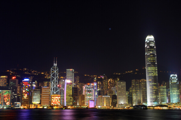 香港维多利亚湾夜景图片
